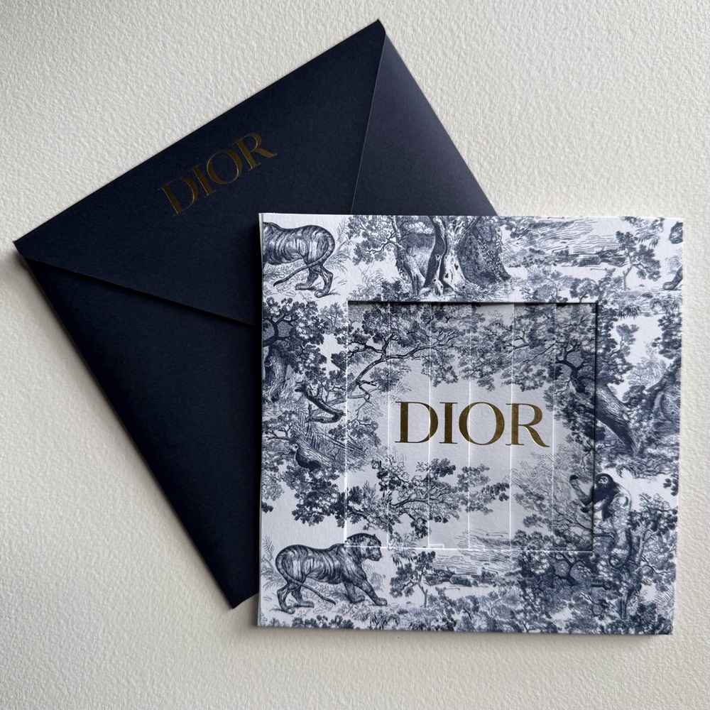 DIOR Gratin Card “Happy Birthday” 
with Dark Blue Envelope & Gold Logo